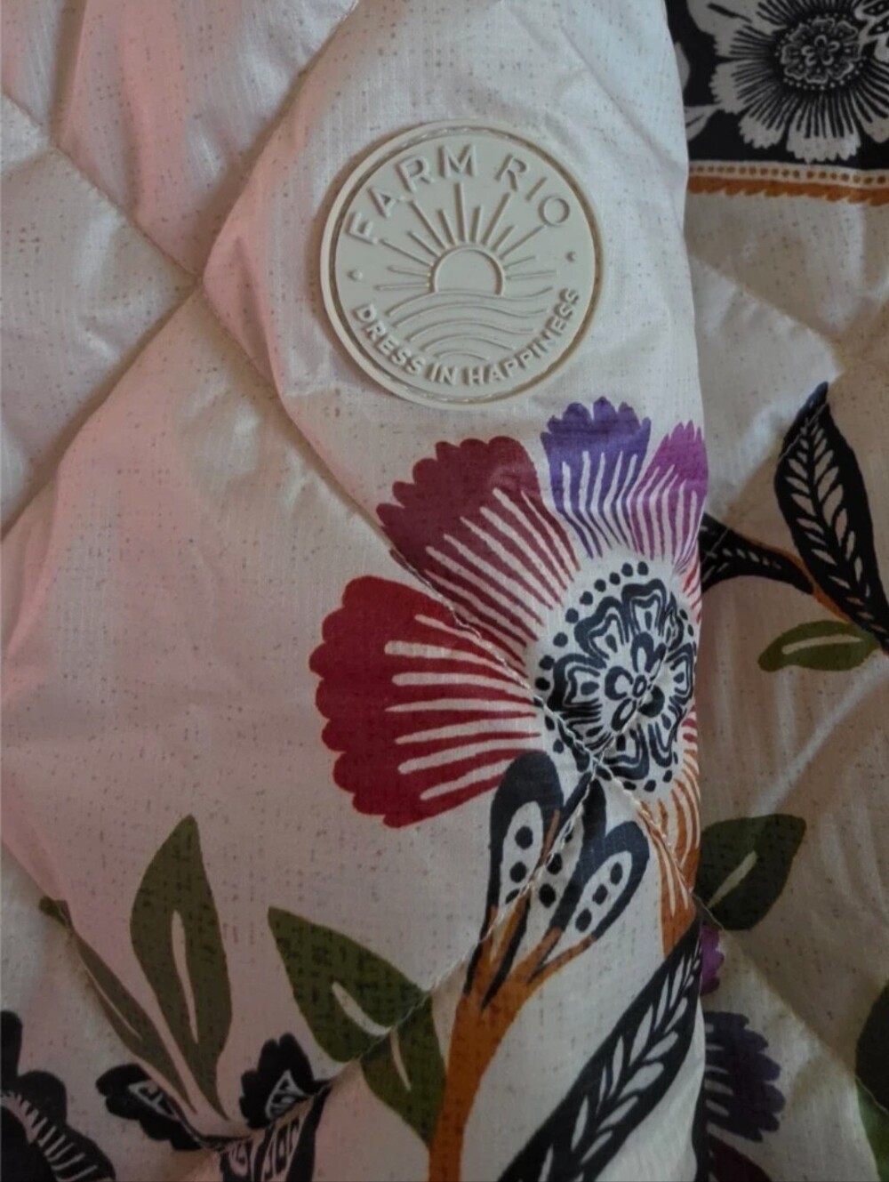 Stuning New Farm Rio Romantic Garden Reversible Puffed Hooded Belted Jacket L XL - Picture 3 of 16